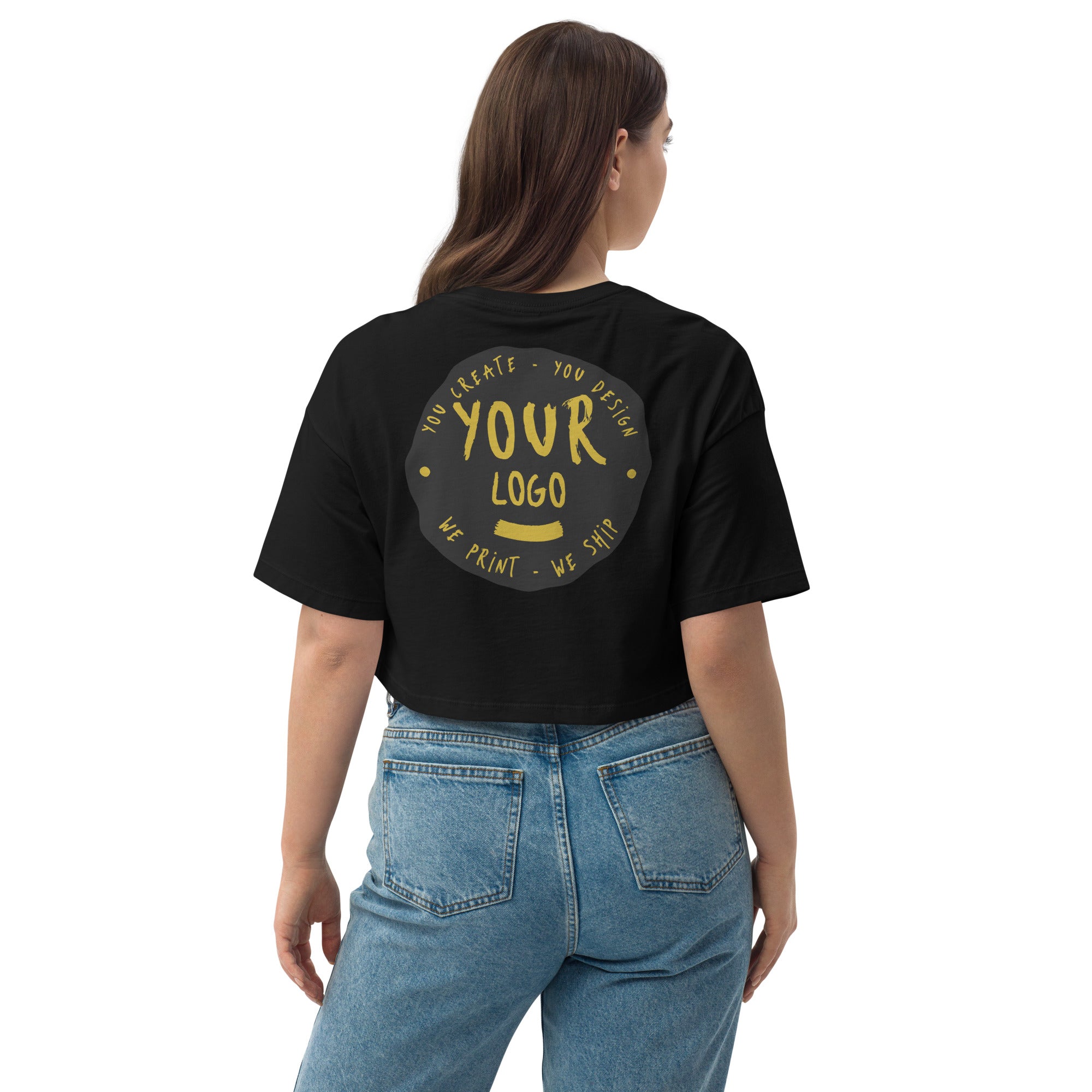 Women's Loose Drop Shoulder Crop Top