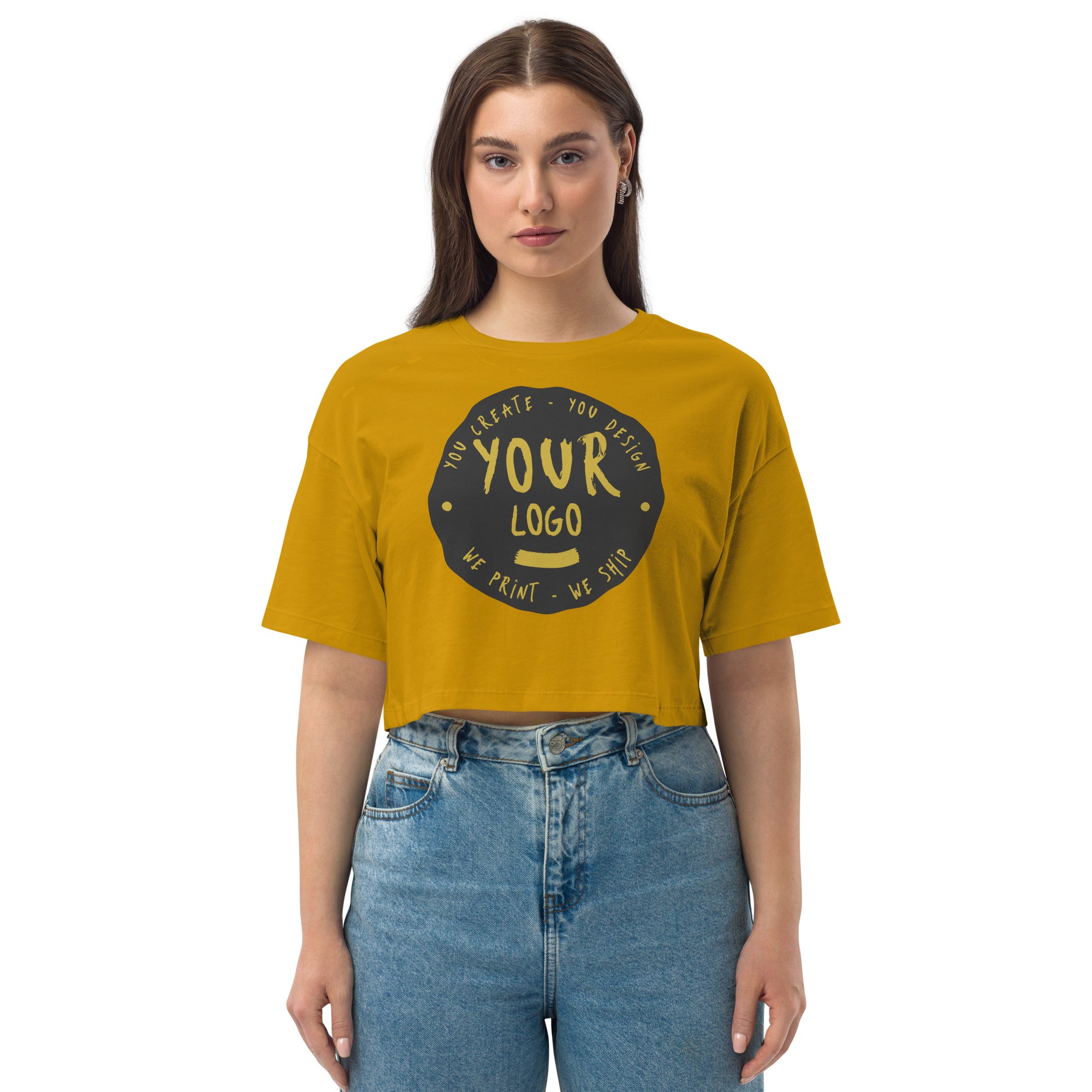 Women's Loose Drop Shoulder Crop Top