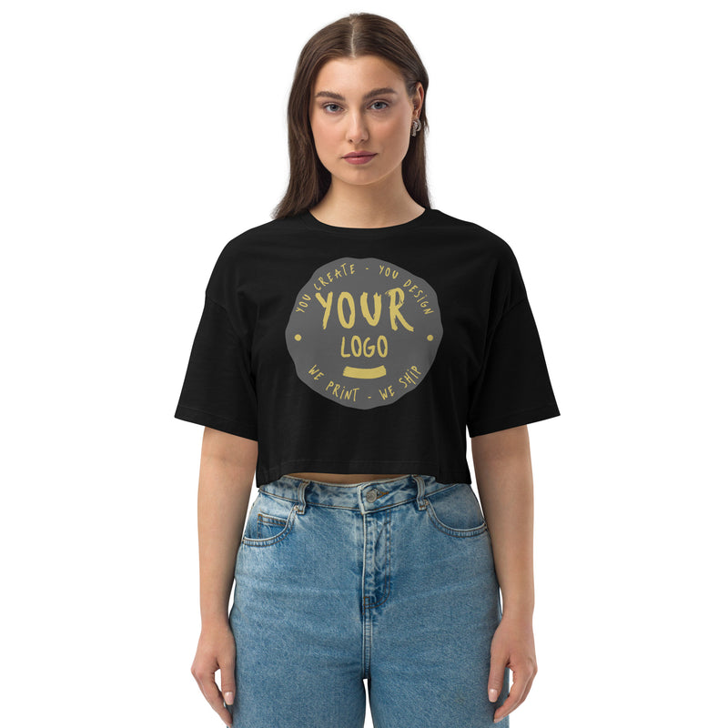Women's Loose Drop Shoulder Crop Top